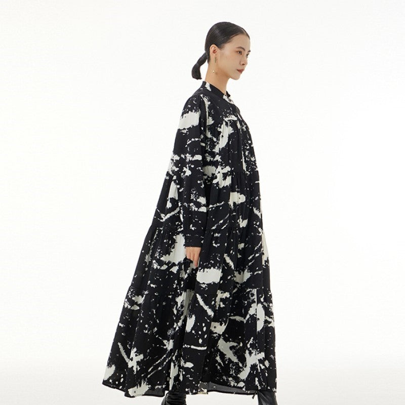 Vintage-Inspired Printed A-Line Dress