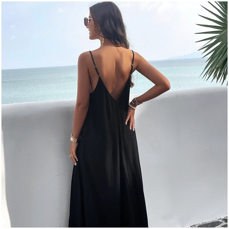 Chic Monochrome Strappy Dress