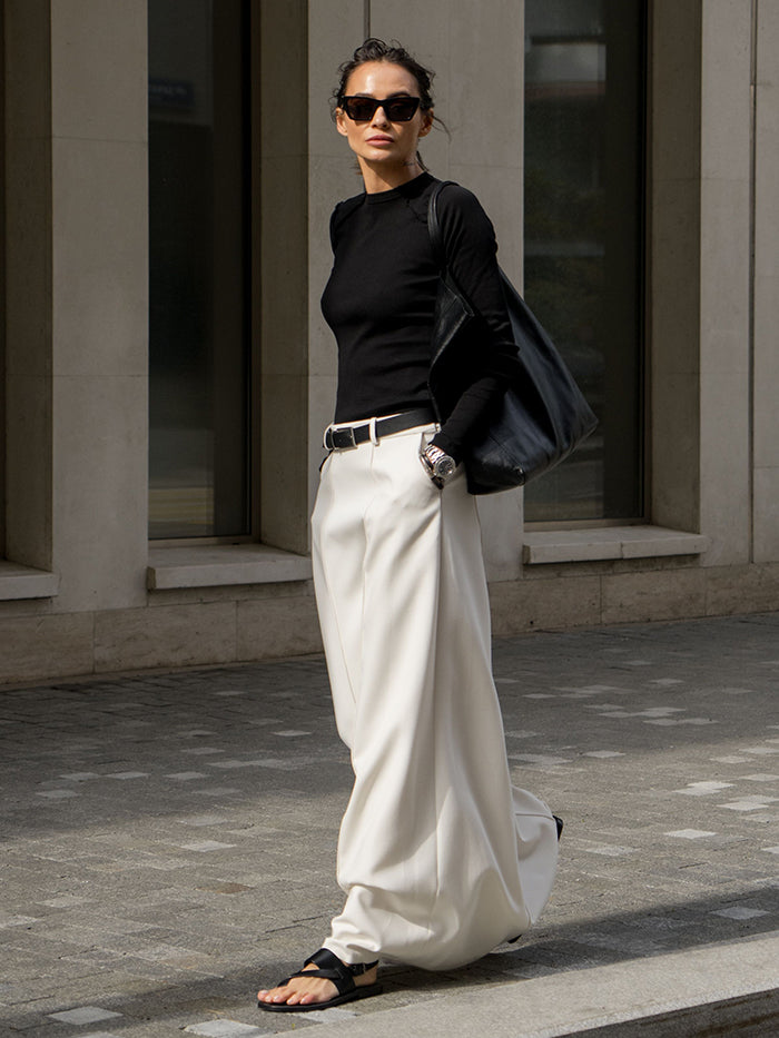 Chic Solid Color H-Line Skirt