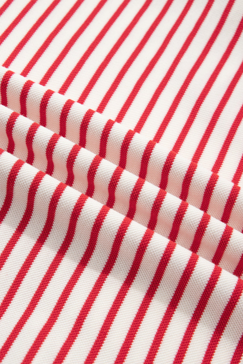 Red Stripe Quarter Zip Polo Collar T Shirt Dress with Pockets