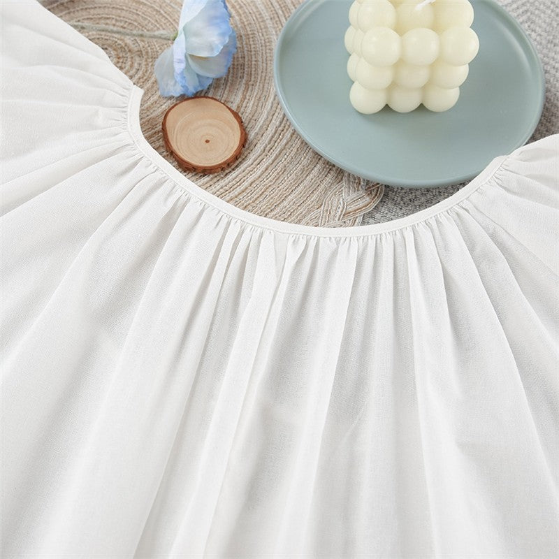 Relaxed Fit Bubble Sleeve Nightgown with Front Tie