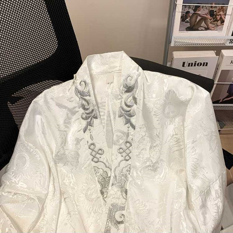Vibrant V-Neck Embroidered Long Sleeve Top
