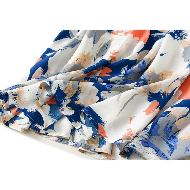 Floral Print High-Waisted A-Line Retro Skirt
