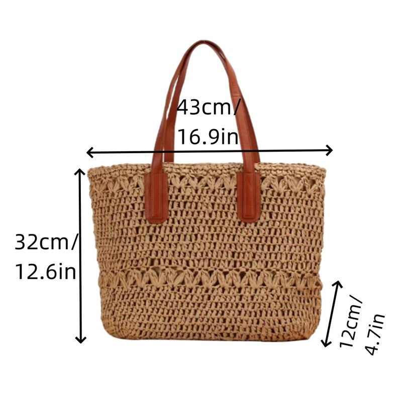Stylish Hand-Woven Beach Shoulder Tote