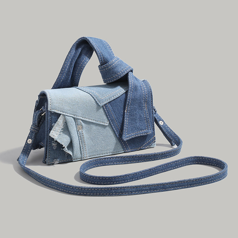 Denim Fabric Crossbody Bag