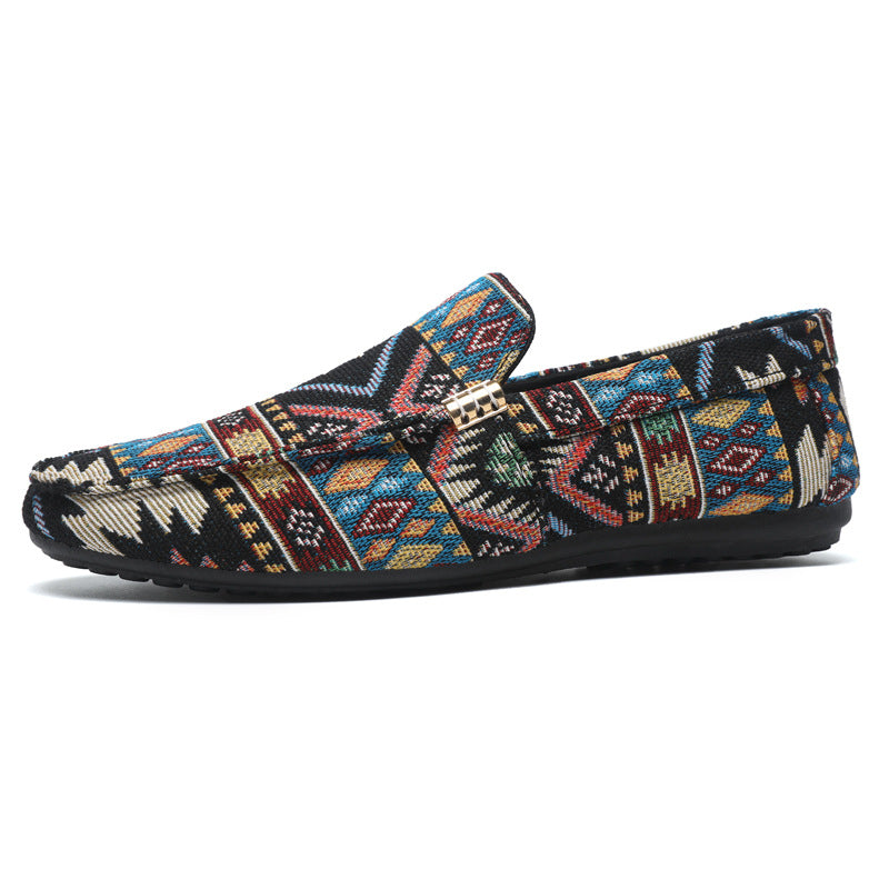 Men's Casual Slip-On Canvas Loafers | Breathable Round Toe Shoes