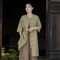 Shirt With Chinese-Style Stand Collar And Frog Button
