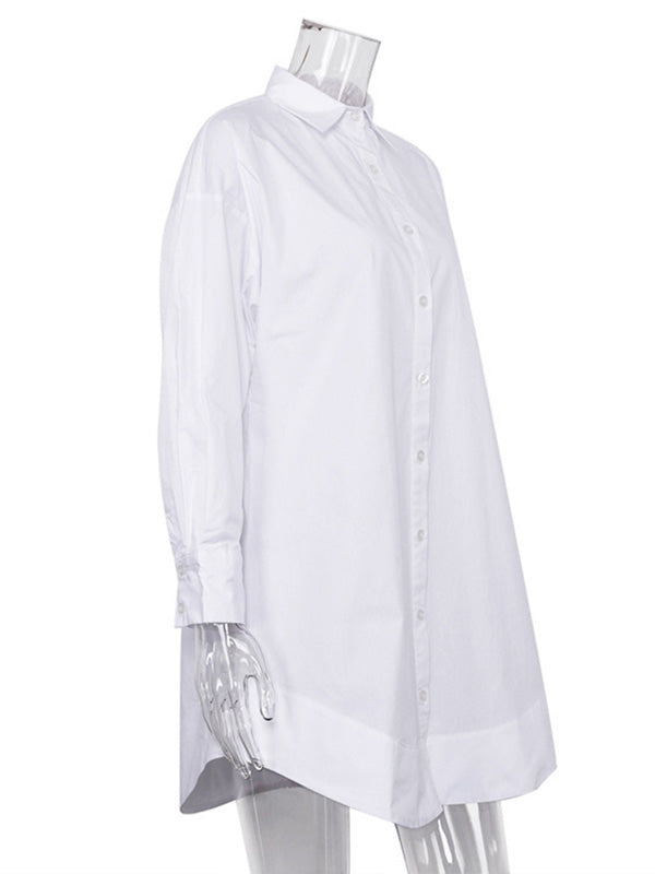 Casual Chic Oversized Long Sleeve Shirt Dress