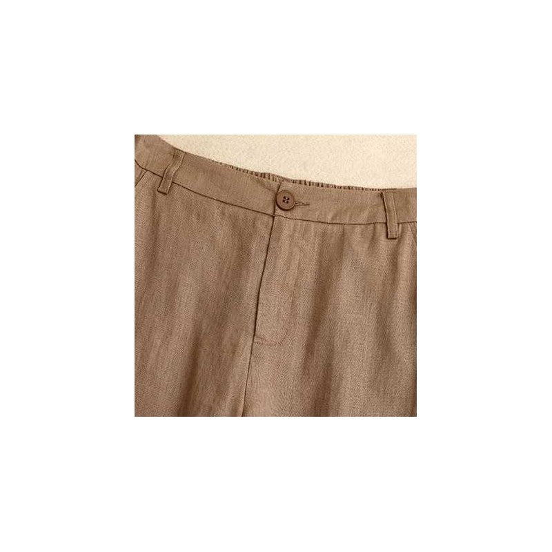 Relaxed Fit Solid Color Lightweight Wide-Leg Trousers