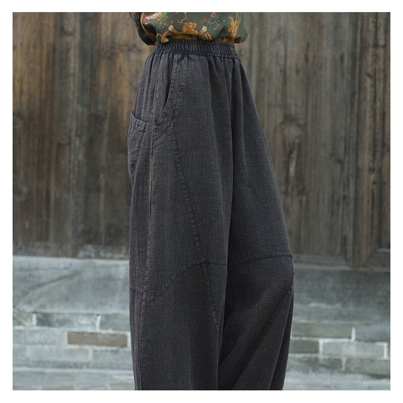 Relaxed Fit Monochrome Lantern Trousers