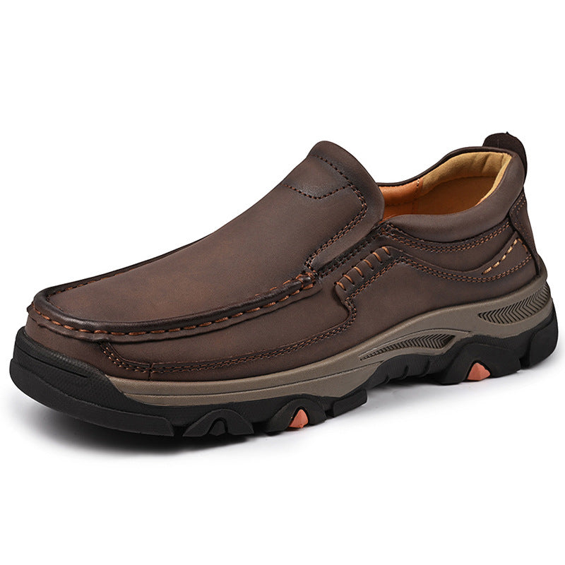 Men's Premium Leather Slip-On Casual Shoes - Lightweight Comfort Loafers
