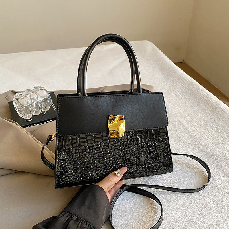 Retro Crossbody Tote Bag for Women - PU Leather Patchwork Handbag with Adjustable Strap