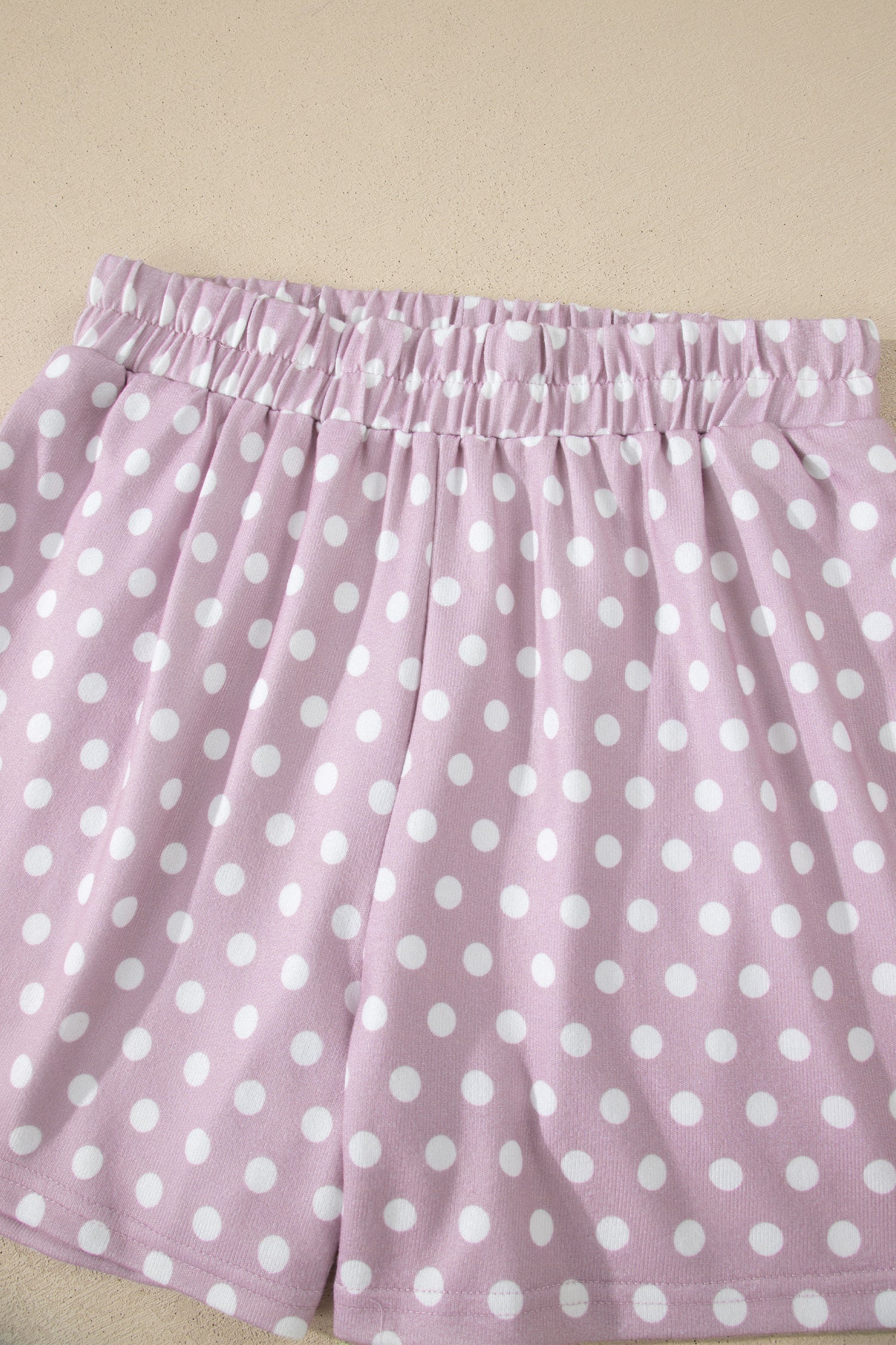 Purple Polka Dot Print Short Set