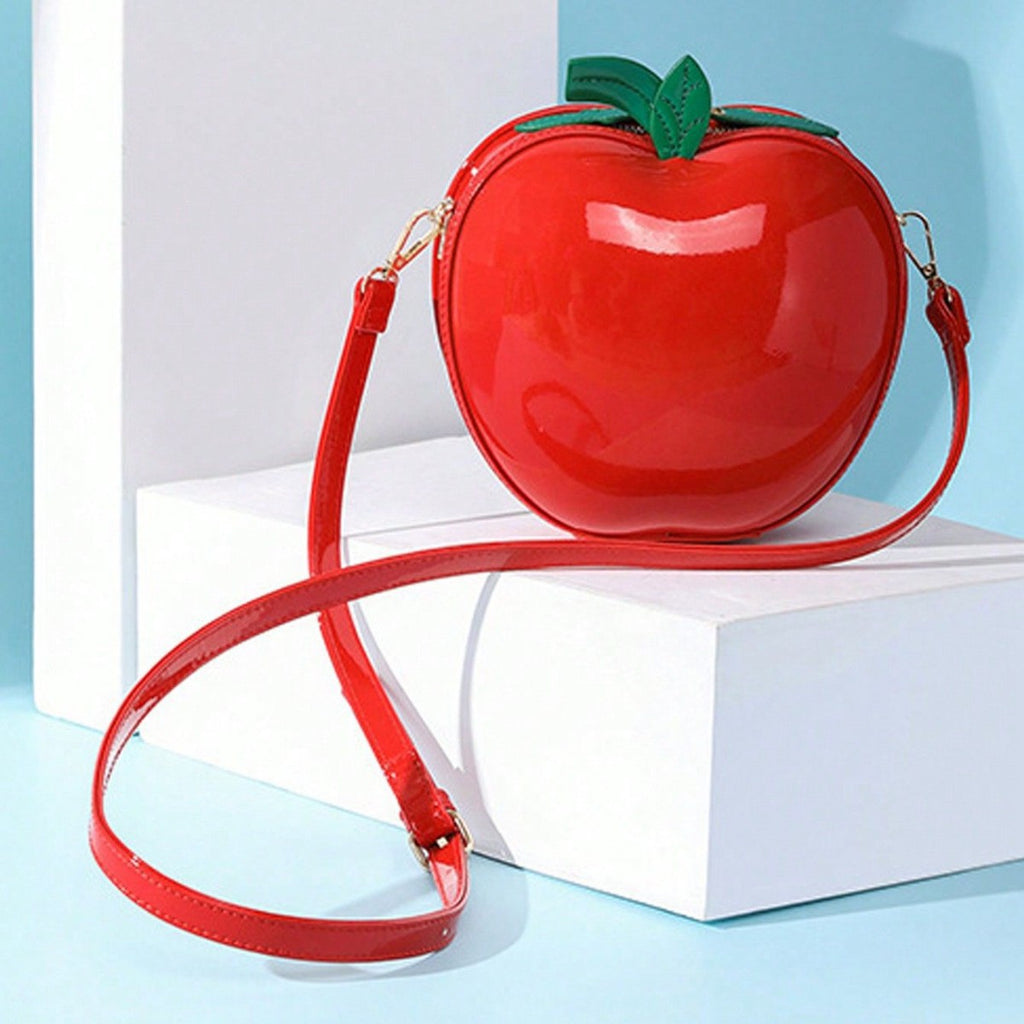 Apple-Shaped Crossbody Bag