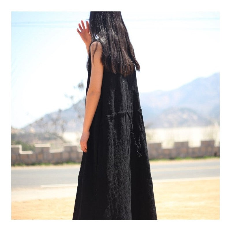 Relaxed Fit Double-Layered Solid Color Dress