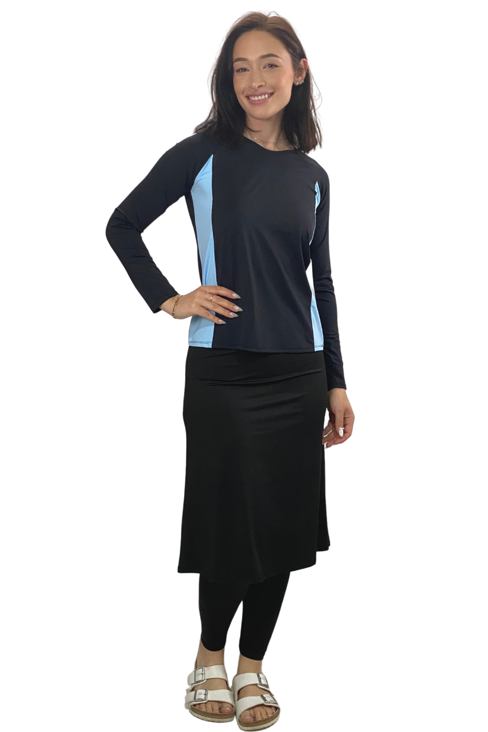 Modest Swim/Sport Skirt with Attached Long Leggings
