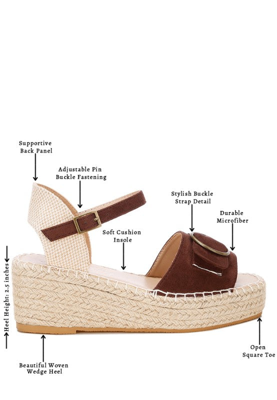 Amilta Buckle Detail Espadrille Wedges