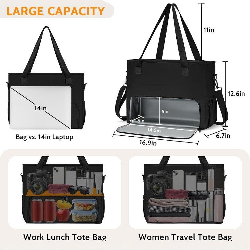 Women's Insulated Thermal Tote Bag | Aluminum Foil Lunch Bag for Camping, Work & Travel