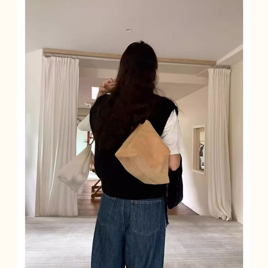 Retro Suede Women's Handbag – Korean Niche Design Shoulder & Underarm Bag