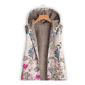 Vest With Vintage Print Hood And Mid-Length For Warmth
