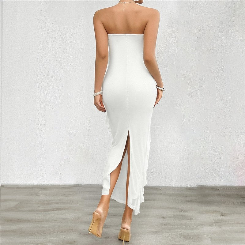 Solid Color Bodycon Bandeau Dress - Chic and Stylish Fashion Choice