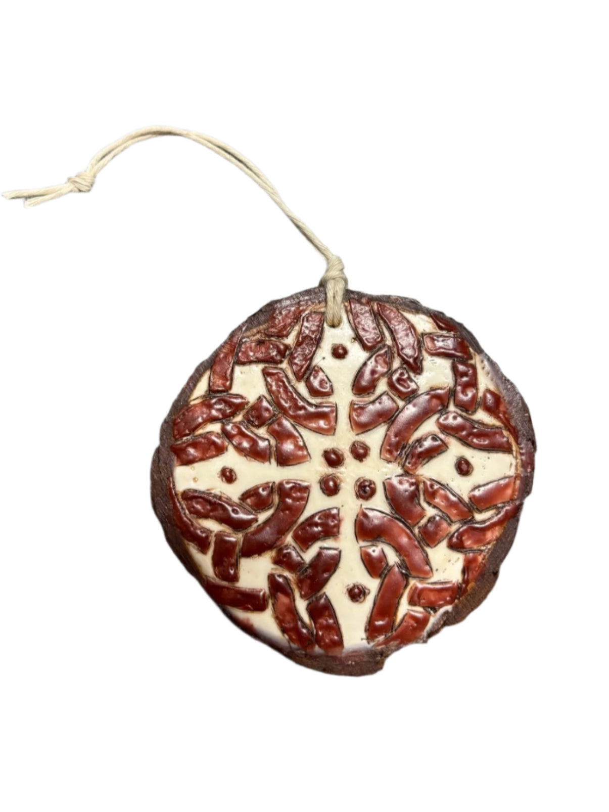 Trish McFerran Celtic Red Encaustic Art Ornament
