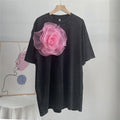 Water-Dyed Solid Color Cotton T-Shirt with Waxed Finish