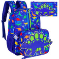 Kids 3-Piece School Backpack Set - Lightweight Water-Resistant Cartoon Backpack with Lunch Bag & Pencil Case