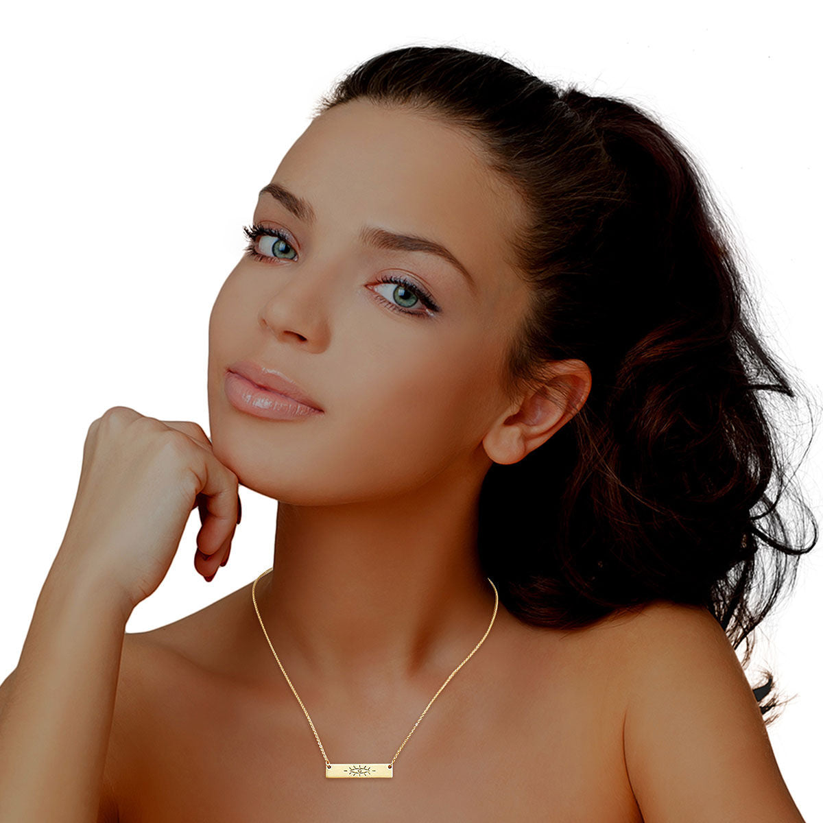 Statement Gold Evil Eye Necklace Stylish Fashion Jewelry Accessory