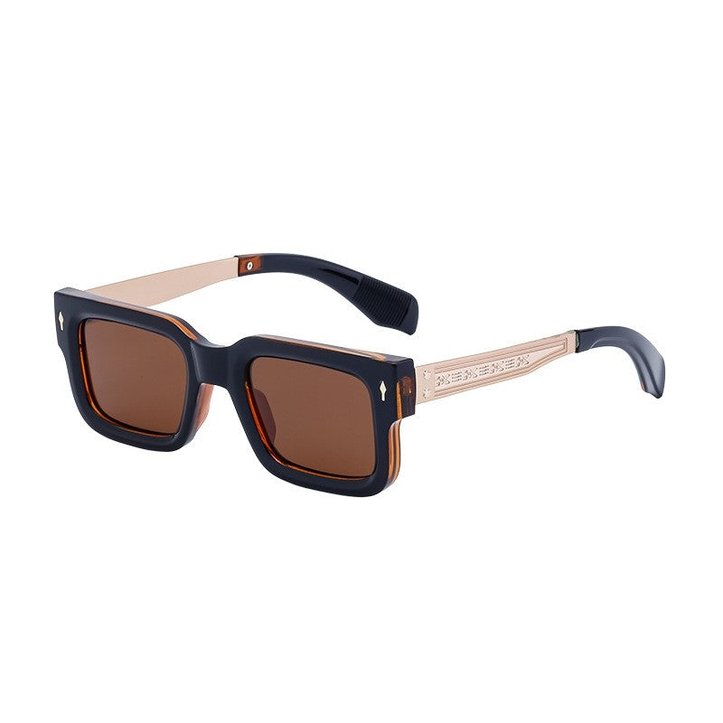 UV400 Unisex Full Square Frame Polarized Retro UV Protection Sunglasses
