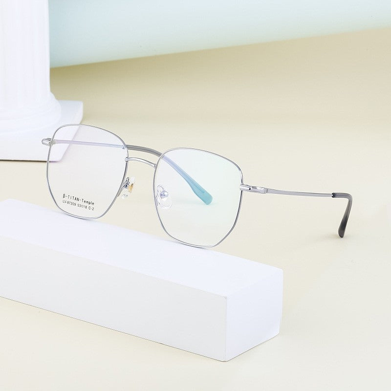Fashion Ultra-Light Semi-Titanium Square Eyeglasses