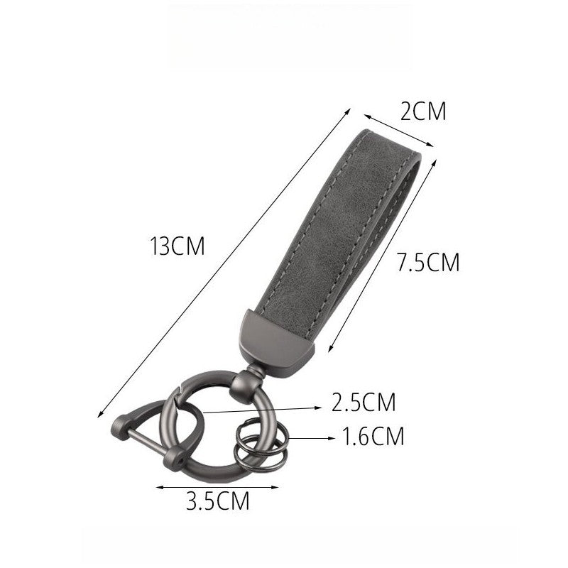 Leather Keychain with Metal Accent: Solid Color