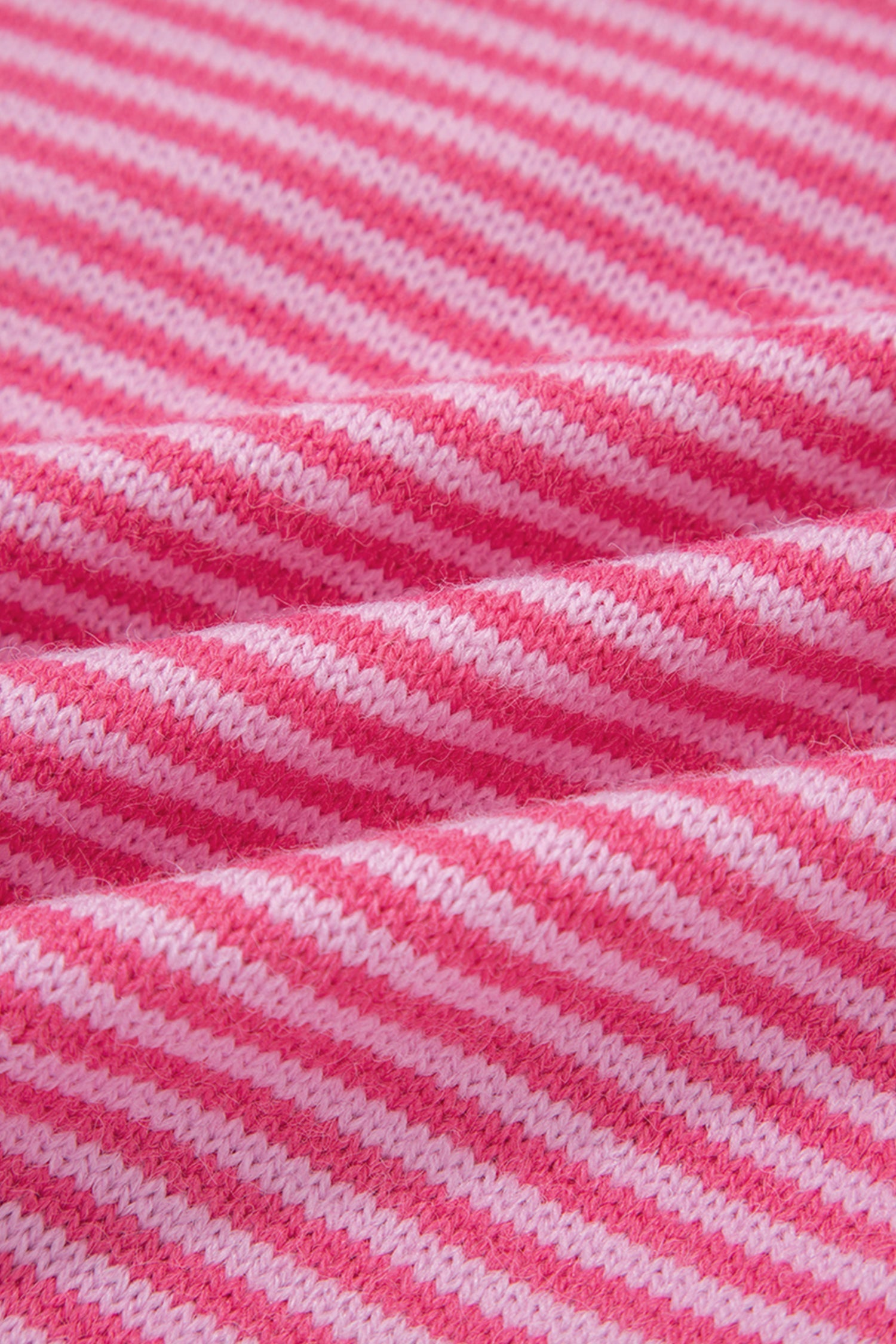 Rose Stripe Contrast Heart Pattern Valentine Knit Sweater