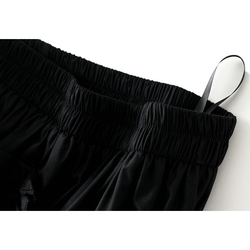 Elegant Solid Color Elastic Waist Ruffled A-Line Skirt