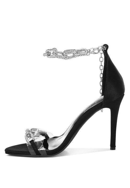 Rabenda Rhinestones Chain Stiletto Sandals