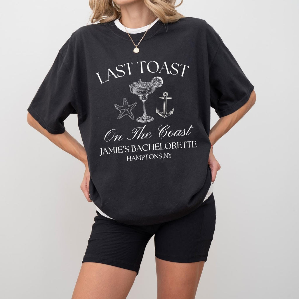 Personalized Last Toast on the Coast Beach Bachelorette Party Shirts