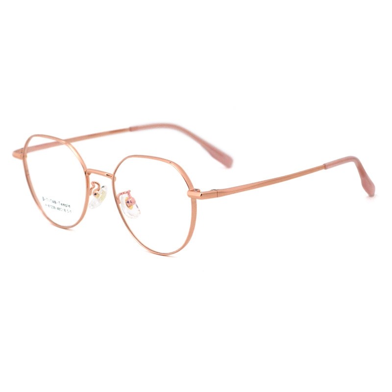 Fashion Titanium Alloy Small Round Frame Clear Lens Glasses