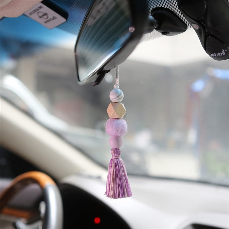 Unique Handcrafted Cotton Tassel Car Charm