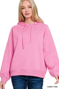 Drawstring Relaxed Fit Fleece Hoodie