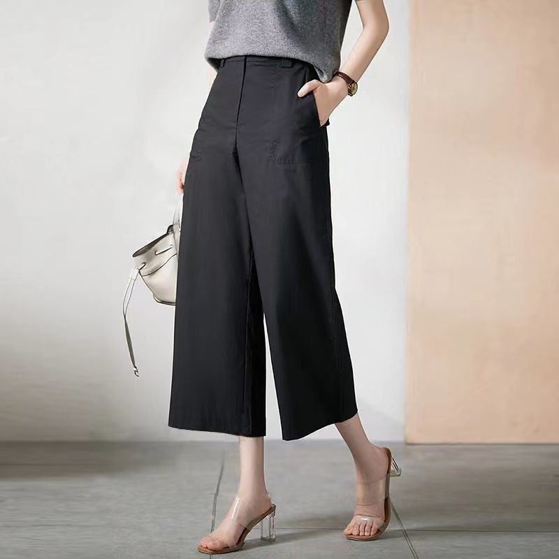 High-Rise Relaxed Fit Cropped Straight-Leg Pants