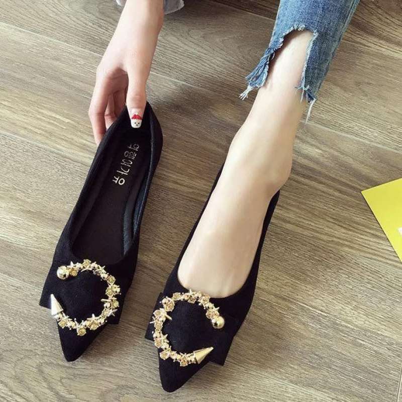 Women's Pointed-Toe Flat Shoes | Soft Slip-On Cotton Flats
