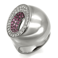 Ruthenium Brass Ring with Synthetic Garnet in Ruby Size 10