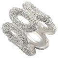 Rhodium Brass Ring with Top Grade Crystal in Clear
