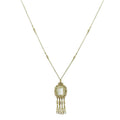 Gold Brass Necklace with Top Grade Crystal in Clear