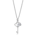 Rhodium 925 Sterling Silver Chain Pendant with AAA Grade CZ in Clear