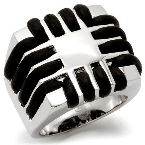 0W123 - Rhodium Brass Ring with No Stone Size 6