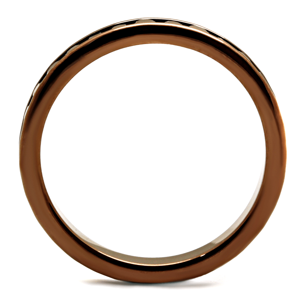 Coffee light Brass Ring with AAA Grade CZ in Brown