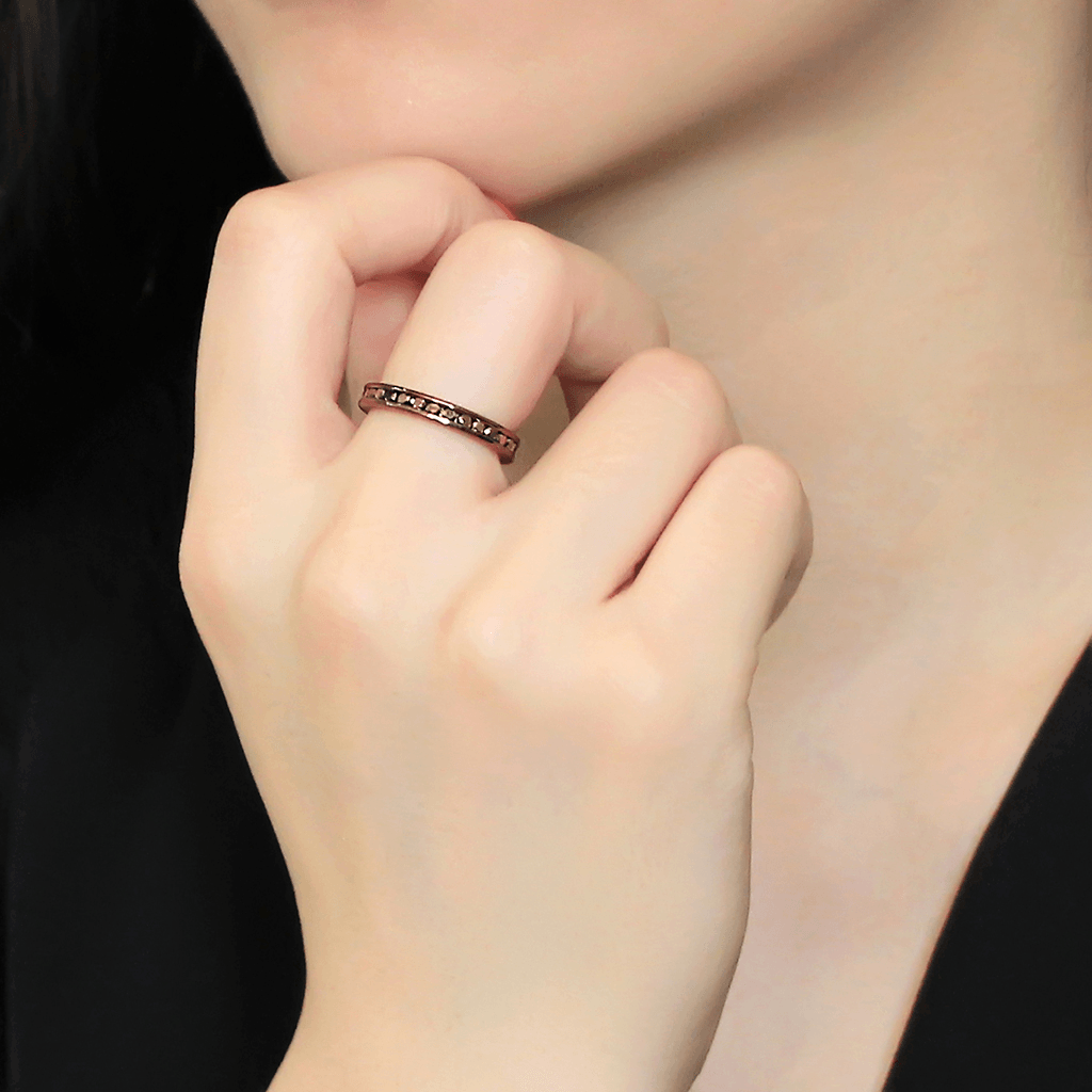 Coffee light Brass Ring with AAA Grade CZ in Brown