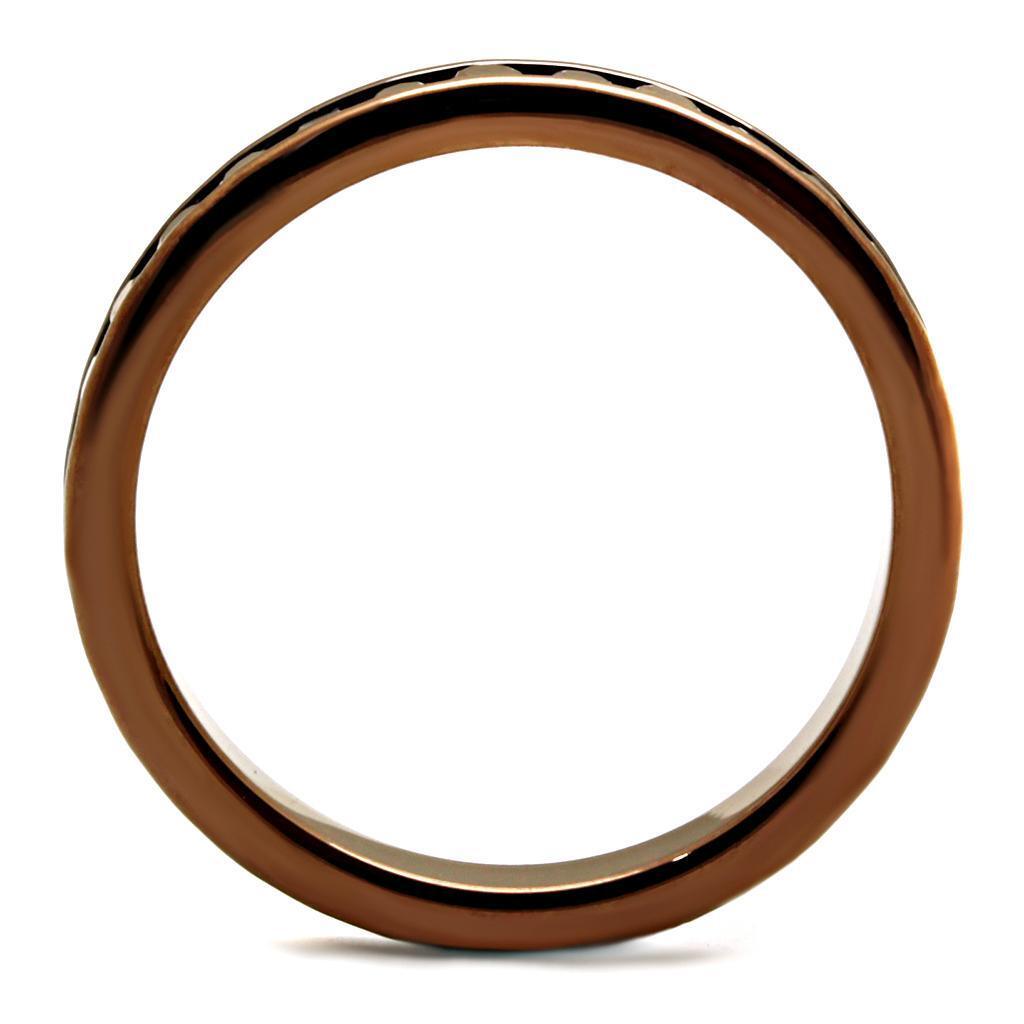 Coffee light Brass Ring with AAA Grade CZ in Brown