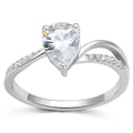 Rhodium 925 Sterling Silver Ring with AAA Grade CZ in Clear